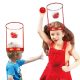 Set interactiv doua cosuri de baschet de pus pe cap pentru copii, 20 de mingi incluse