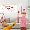 Set interactiv doua cosuri de baschet de pus pe cap pentru copii, 20 de mingi incluse