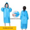 Pelerina de ploaie pentru copii, 100 - 145 cm, din EVA, inchidere cu capse, albastra