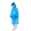 Pelerina de ploaie pentru copii, 100 - 145 cm, din EVA, inchidere cu capse, albastra
