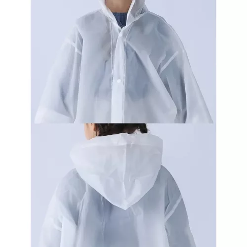 Pelerina de ploaie pentru copii, 100 - 145 cm, din EVA, inchidere cu capse, alba