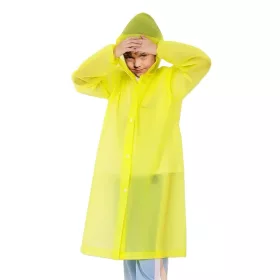   Pelerina de ploaie pentru copii, 100 - 145 cm, din EVA, inchidere cu capse, galbena