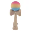 Jucarie lemn Kendama X, originala, profesionala, Rubber Grip, roz/galben/albastru