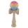 Jucarie lemn Kendama X, originala, profesionala, Rubber Grip, roz/galben/albastru