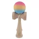 Jucarie lemn Kendama X, originala, profesionala, Rubber Grip, roz/galben/albastru