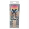 Jucarie lemn Kendama X, originala, profesionala, Rubber Grip, roz/galben/albastru