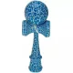 Jucarie lemn Kendama X model Crack, 18 cm, albastra