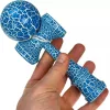 Jucarie lemn Kendama X model Crack, 18 cm, albastra