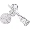 Jucarie lemn Kendama X model Crack, 18 cm, albastra