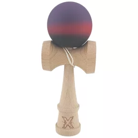   Jucarie lemn Kendama X, originala, profesionala, Rubber Grip, mov/rosu/negru