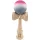 Jucarie lemn Kendama X, originala, profesionala, Rubber Grip, roz/alb/gri
