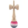 Jucarie lemn Kendama X, originala, profesionala, Rubber Grip, roz/alb/gri