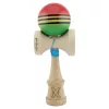 Jucarie lemn Kendama X, Super Sticky, cupe mari V2, gaura in basecup, rulment, ata rezerva, rosu/galben/verde