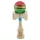 Jucarie lemn Kendama X, Super Sticky, cupe mari V2, gaura in basecup, rulment, ata rezerva, rosu/galben/verde