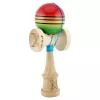 Jucarie lemn Kendama X, Super Sticky, cupe mari V2, gaura in basecup, rulment, ata rezerva, rosu/galben/verde