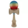 Jucarie lemn Kendama X, Super Sticky, cupe mari V2, rulment, ata rezerva, rosu/galben/albastru