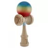 Jucarie lemn Kendama X, Super Sticky, cupe mari V2, rulment, ata rezerva, rosu/galben/albastru