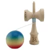 Jucarie lemn Kendama X, Super Sticky, cupe mari V2, rulment, ata rezerva, rosu/galben/albastru