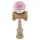 Jucarie lemn Kendama X, Super Sticky, cupe mari V2, gaura in basecup, rulment, ata rezerva, roz/alb
