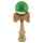 Jucarie lemn Kendama X, Super Sticky, cupe mari V2, gaura in basecup, rulment, ata rezerva, verde/alb