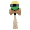Jucarie lemn Kendama X, Super Sticky, cupe mari V2, gaura in basecup, rulment, ata rezerva, galben/negru/verde