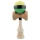 Jucarie lemn Kendama X, Super Sticky, cupe mari V2, gaura in basecup, rulment, ata rezerva, galben/negru/verde