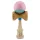 Jucarie lemn Kendama X, Super Sticky, cupe mari V2, gaura in basecup, rulment, ata rezerva, roz/verde