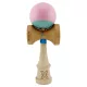 Jucarie lemn Kendama X, Super Sticky, cupe mari V2, gaura in basecup, rulment, ata rezerva, roz/verde