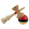 Jucarie lemn Kendama X, Super Sticky, cupe mari V2, gaura in basecup, rulment, ata rezerva, rosu/negru/galben
