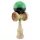 Jucarie lemn Kendama X, Super Sticky, cupe mari V2, gaura in basecup, rulment, ata rezerva, verde/negru