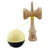 Jucarie lemn Kendama X, Super Sticky, cupe mari V2, gaura in basecup, rulment, ata rezerva, galben/negru