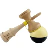 Jucarie lemn Kendama X, Super Sticky, cupe mari V2, gaura in basecup, rulment, ata rezerva, galben/negru