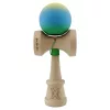 Jucarie lemn Kendama X, Rubber Grip, cupe mari V3, gaura in basecup, rulment, ata rezerva, verde/galben/albastru