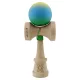 Jucarie lemn Kendama X, Rubber Grip, cupe mari V3, gaura in basecup, rulment, ata rezerva, verde/galben/albastru