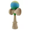 Jucarie lemn Kendama X, Rubber Grip, cupe mari V3, gaura in basecup, rulment, ata rezerva, verde/galben/albastru