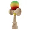 Jucarie lemn Kendama X, Rubber Grip, cupe mari V3, gaura in basecup, rulment, ata rezerva, verde/galben/rosu
