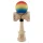 Jucarie lemn Kendama X, Rubber Grip, cupe mari V3, gaura in basecup, rulment, ata rezerva, rosu/galben/albastru