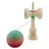 Jucarie lemn Kendama X, Rubber Grip, cupe mari V3, gaura in basecup, rulment, ata rezerva, verde/roz/rosu