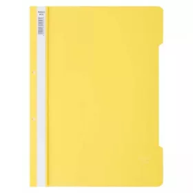   Dosar cu sina Noki, plastic,  2 perforatii pentru arhivare, eticheta interschimbabila pe cotor, galben