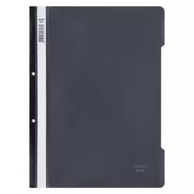   Dosar cu sina Noki, plastic,  2 perforatii pentru arhivare, eticheta interschimbabila pe cotor, negru