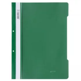   Dosar cu sina Noki, plastic,  2 perforatii pentru arhivare, eticheta interschimbabila pe cotor, verde
