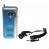Mini radio portabil Dekko DK-8809, casti incluse, iesire AUX, lanterna, albastru