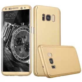   Husă Full Cover 360° pentru Samsung Galaxy S8 (față + spate + folie PET), aurie