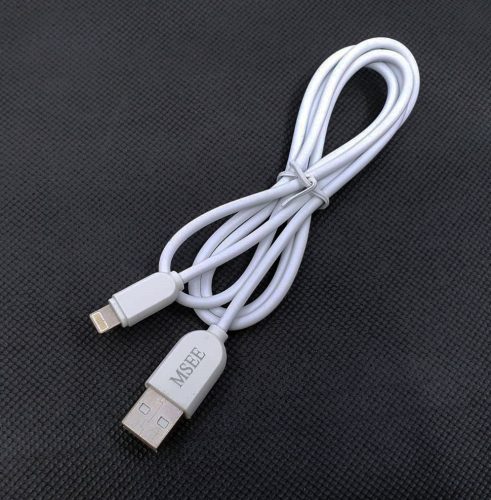 Cablu de date si incarcare MSEE, conector Lightning (iPhone), 1 metru, alb 