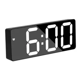   Ceas de masa digital LED DS-3806M, carcasa neagra si afisaj alb
