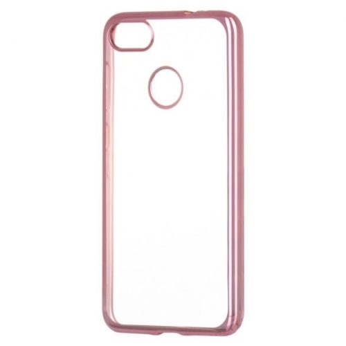 Husa de protectie transparent pentru Huawei P9 Lite Mini, margini electroplacate, roz