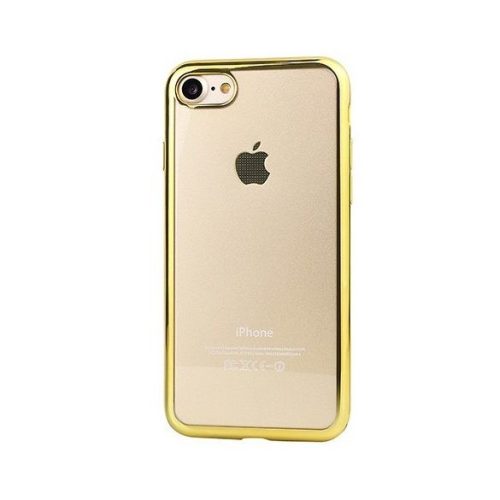 Husa de protectie transparent pentru Apple iPhone 5 / 5S / SE, margini electroplacate, auriu