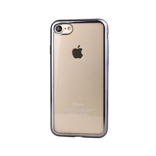 Husa de protectie transparent pentru Apple iPhone 6 Plus / 6S Plus, margini electroplacate, negru