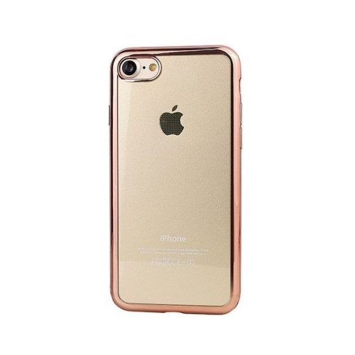 Husa de protectie transparent pentru Apple iPhone 6 Plus / 6S Plus, margini electroplacate, roz