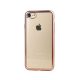 Husa de protectie transparent pentru Apple iPhone 6 Plus / 6S Plus, margini electroplacate, roz